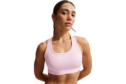 Женский бюстгальтер Nike Swoosh Medium Support, розовый/белый