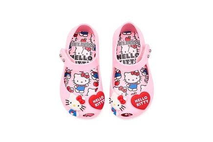 Детские балетки mini melissa ultragirl hello kitty, розовые
