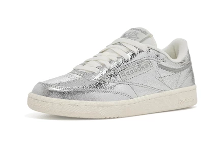Женские кроссовки Reebok Club C 85, серебристые