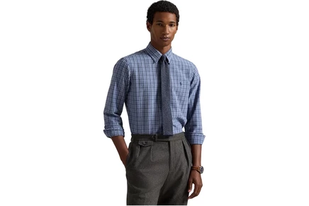 Мужская рубашка Polo Ralph Lauren Classic Fit Plaid Brushed Oxford Shirt