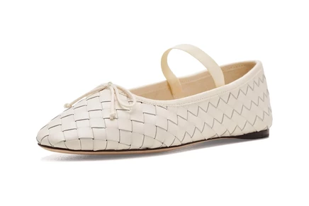 Женские кожаные балетки Loeffler Randall Leonie, кремовые