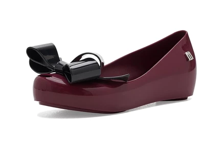Детские балетки Mini Melissa Ultragirl, бордовые/черные