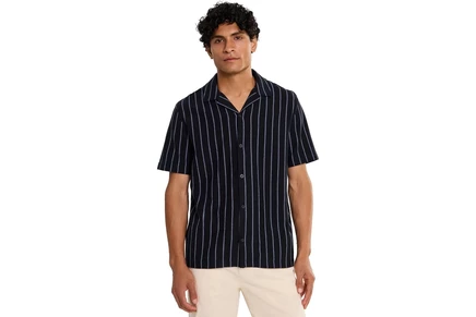 Мужская рубашка Vince Striped Terry Short Sleeve Cabana