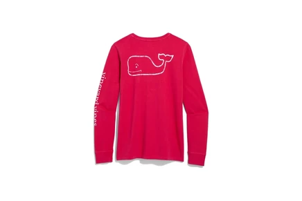 Женская футболка Vineyard Vines Garment-Dyed Vintage Whale Long-Sleeve Pocket Tee