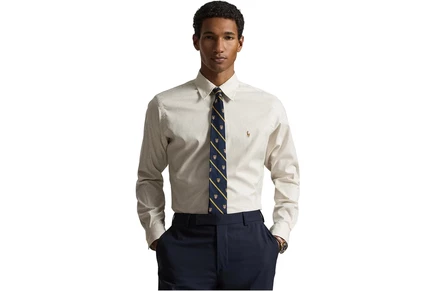 Мужская рубашка Polo Ralph Lauren Classic Fit, белая/беж