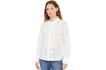 Женская рубашка KUT from the Kloth Marissa Eyelet Button-Down
