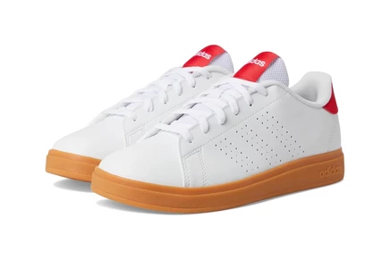 adidas Kids Advantage Base 2.0 Sportswear Shoes (Big Kid) white/pure ruby/gum