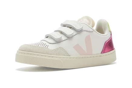 Детские кроссовки VEJA Kids Small V-90, белые/петал/азалия