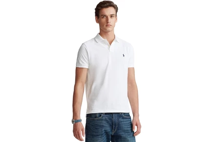 Мужская рубашка Polo Ralph Lauren Custom Slim Fit Mesh Polo white