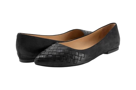 Trotters Estee Woven black nubuck