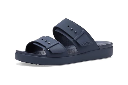 Женские платформы Crocs Brooklyn Buckle Low, темно-синие