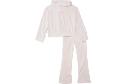 Детский комплект Converse Kids Velour: худи и расклешенные леггинсы, пудровый