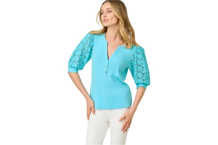 Женский топ Lilly Pulitzer Ronson Eyelet, голубой