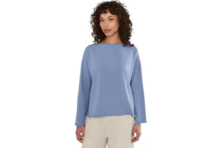 Женский топ Eileen Fisher Garment Dyed Terry Bateau Boxy, дымчато‑серый