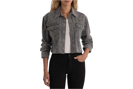 KUT from the Kloth Miley Button Front Jacket With Patch Pockets grey
