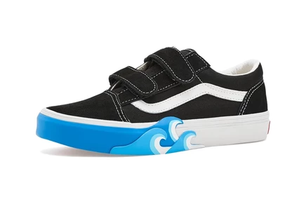 Детские кроссовки Vans Old Skool V, черно-лазурные