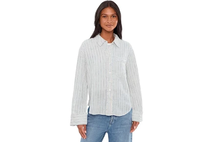 Топ Free People Striped Linen Laurel