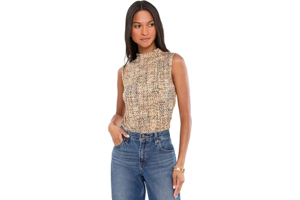 Топ NICZOE Printed Tweed Knit Tank
