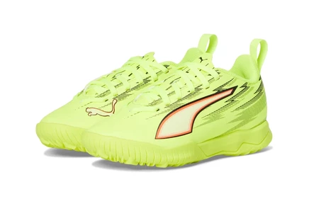 PUMA Kids Ultra 6 Play Turf Training Soccer Cleats (Little Kid/Big Kid) yellow alert/black/glowing red/lime squeeze