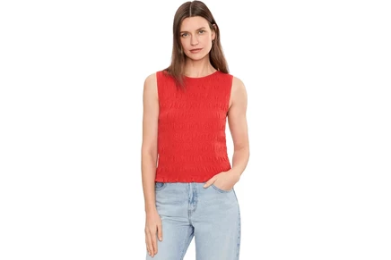 Женская майка Madewell Smocked Boatneck, маковая