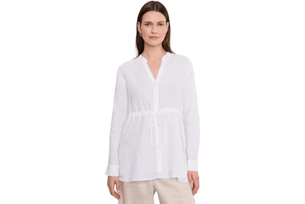 Женская льняная рубашка Eileen Fisher Petite, белая