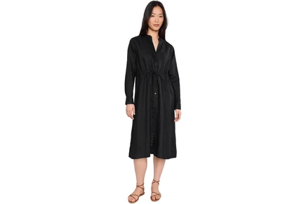 Платье Eileen Fisher Organic Linen Mandarin Collar Dress