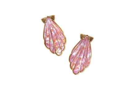 vintage gold purple iridescent abalone illusion