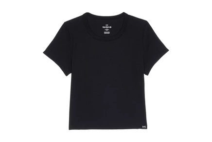 Under Armour Kids Rival Ribbed Shirt Sleeve T-Shirt (Big Kid) black/white