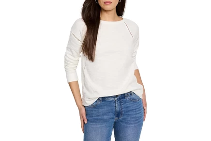 NICZOE Seamed Texture Top paper white