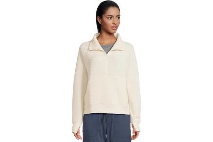 Женский свитшот L.L.Bean Ridgeknit Half Zipper Pullover