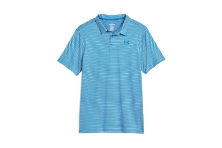 Under Armour Kids Matchplay Printed Golf Polo (Big Kid) aegean blue/white/aegean blue