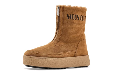 Женские ботинки Moon Boot Ltrack Lara замшевые, коньячные