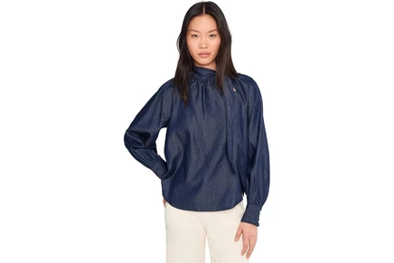 Блузка CeCe Raglan Seam Neck Bow Shirtail Top