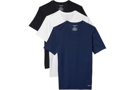 Мужская майка Tommy John Second Skin V-вы�рез, 3 шт., чер/бел/т.син.