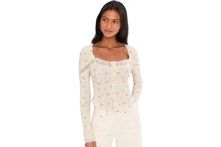 Женский кардиган Free People Let's Party с принтом, tea combo