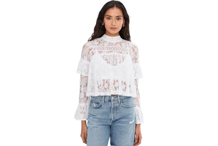 Женская блуза Free People Lilabeth кружевная, айвори