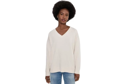 Женский свитшот Eileen Fisher Garment Dyed Terry V-Neck Sweatshirt