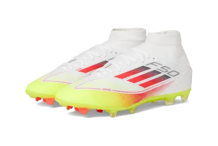Женские кроссовки adidas F50 League Mid Top Firm Ground/Multi Ground Soccer Cleats white/lucid red/solar yellow