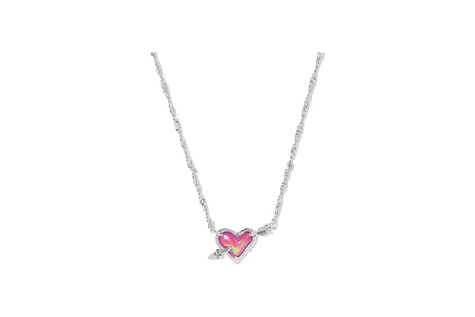 Унисекс цепочка с подвеской Kendra Scott Ari Heart Arrow, серебристо-розовая