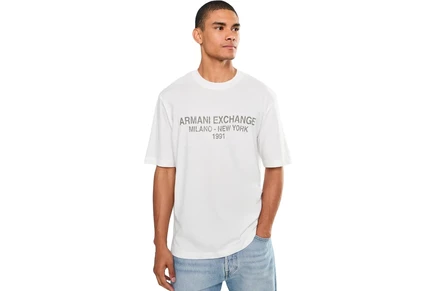 Мужская футболка Armani Exchange Milano NY, молочная