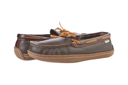 Мужские тапочки L.L.Bean Hand Sewn, фланелевые, коричневые
