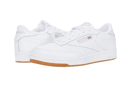 Reebok Kids Club C (Big Kid) white/gum