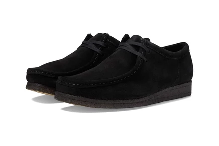 Мужские туфли Clarks Wallabee замшевые, черные