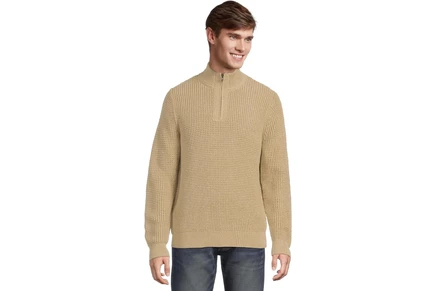 Свитер L.L.Bean Organic Cotton Waffle Sweater 1/4 Zip