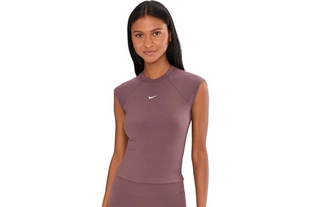 Женский топ Nike Sportswear Chill Knit Rib, темно-серый/молочный
