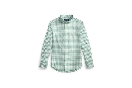 Мужская рубашка Polo Ralph Lauren Kids Plaid Cotton Poplin Shirt (Big Kid)