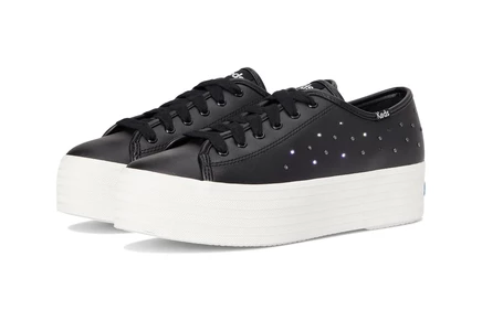 Женские кроссовки Keds Triple Up Leather black light up