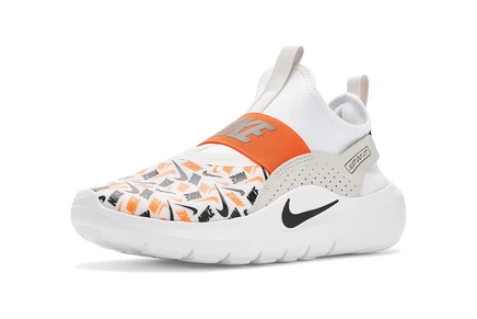 Детские кроссовки Nike Flex Runner 4, бело-черно-оранжевые