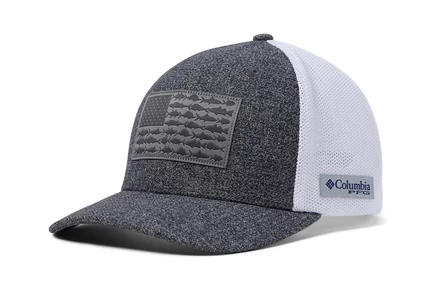 Унисекс кепка Columbia PFG Mesh Fish Flag, серо-белая