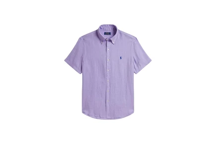 Мужская льняная рубашка Polo Ralph Lauren Classic, светло-лавандовая